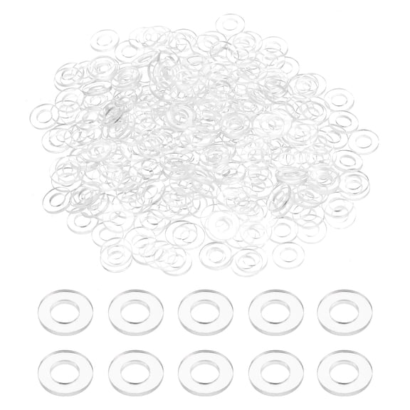 240Pcs M3 Flat Washers 3mm ID 8mm OD 1mm Thick Plain Washer Grommets Plastic Sheet Gasket Fastener Sealing Spacer Gasket Ring Water Hose Washers, Clear
