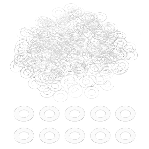 240Pcs M5 Flat Washers 5mm ID 10mm OD 0.5mm Thick Plain Washer Grommets Plastic Sheet Gasket Fastener Sealing Spacer Gasket Ring Water Hose Washers, Clear