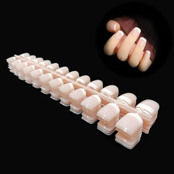 240 Pcs Natural French Fake Nails Including 12 Different Sizes
