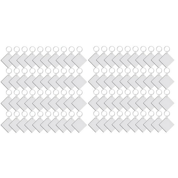 240 Pcs Square Sublimation Keyring Blanks Set with Double Side Heat Transfer Keychain for DIY and Craft