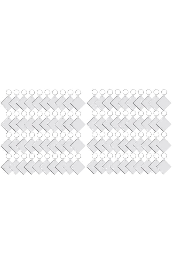 240 Pcs Square Sublimation Keyring Blanks Set with Double Side Heat Transfer Keychain for DIY and Craft