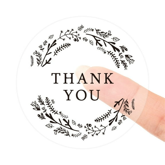 240 Pcs Thank You Stickers, 1.5" Round Stickers Thank You Labels, Adhesive Round Transparent Labels Stickers for Envelope Seals, Small Business Packaging, Weddings and Festivals
