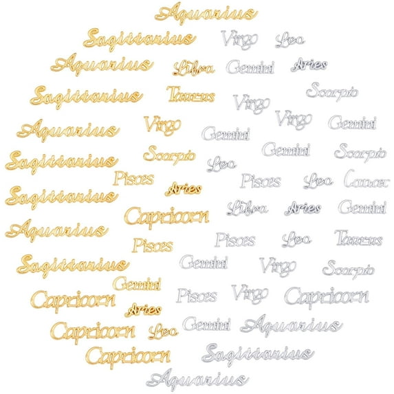 240 Pcs Twelve Constellations Theme Resin Fillers Alloy Flatback Epoxy Resin Supplies for Bracelets Necklaces Earrings DIY Embellishment Craft