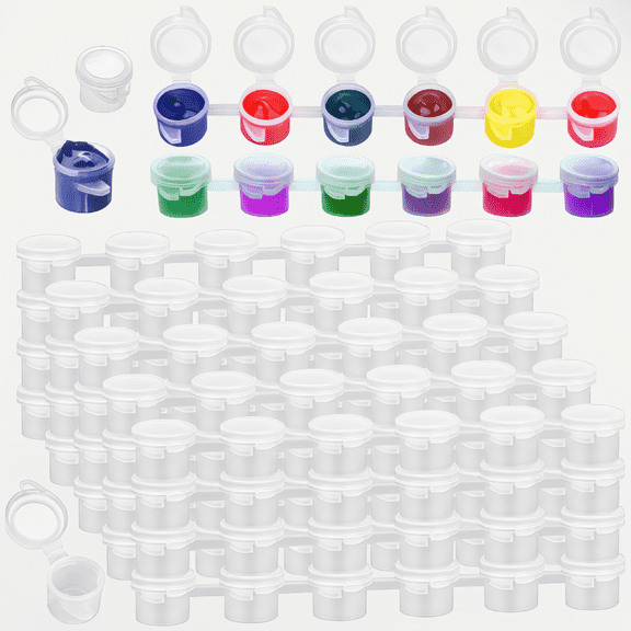 240-Piece Empty Paint Pots with , 40 Strip Packs, 3ml Mini Paint Containers for Arts and Crafts, Projects