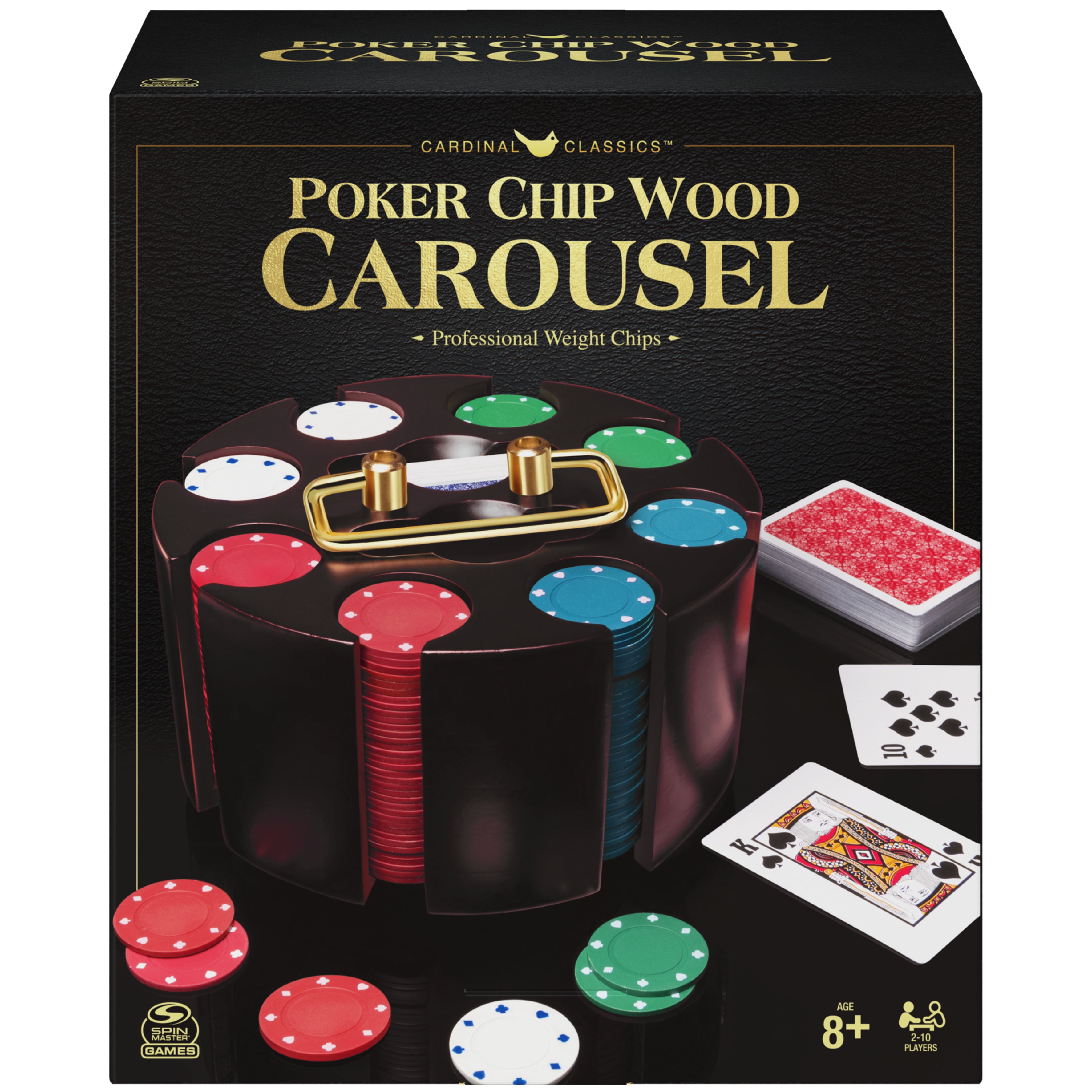 240-Piece Poker Chips with Revolving Wooden Carousel and Playing Cards, for Adults and Kids Ages and up - Walmart.com