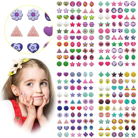 240 Piece Sticker Earrings 3D Gems Sticker Girls S