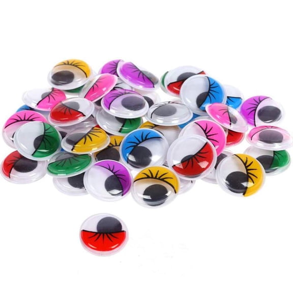 240 Pieces 15mm Wiggle Eyes Multi Color Google Eyes with Self- Adhesive Eyelash Googly Eyes for puppets, dolls, birthday cards