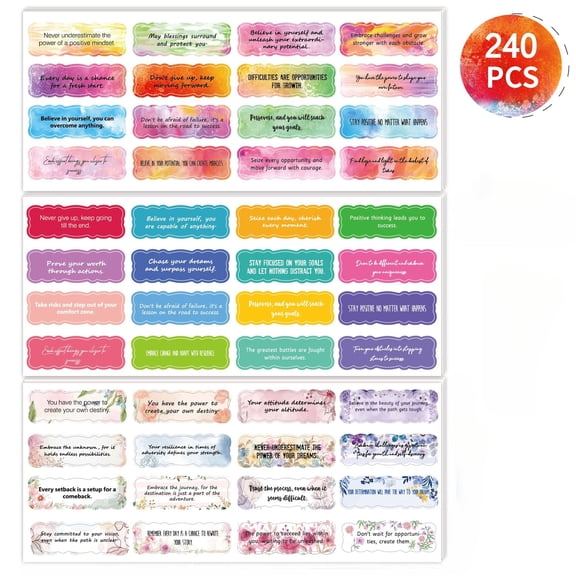 240 Pieces Scripture Inspirational Colorful Bible Verse Stickers Christian Planner Religious Motivational Journal Stickers Scalloped Edge Faith Decals for Bottle Laptop Present Tags