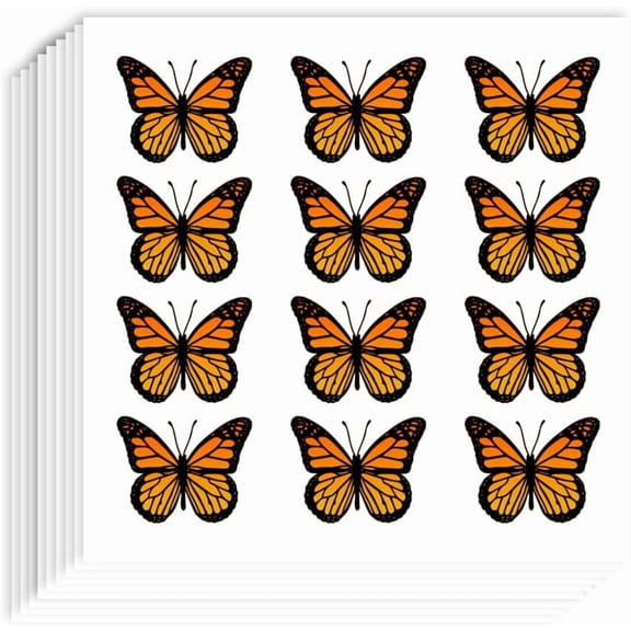 240 Pieces Self-Adhesive Stickers 0.8 x 1 Inch Monarch Butterfly Stickers for Planner Calendar Scrapbook Crafting Party Decor Gift Bag Seal for Party Orange