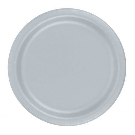 240 Plates 10.25" Paper Dinner Lunch Plates Wax Coated - Silver
