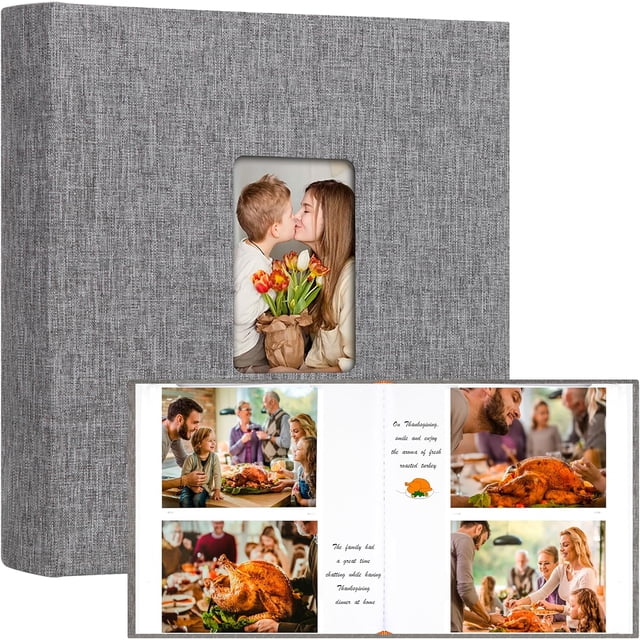 240 Pocket 4x6 Photo Album with Writing Space, Large Capacity Linen ...