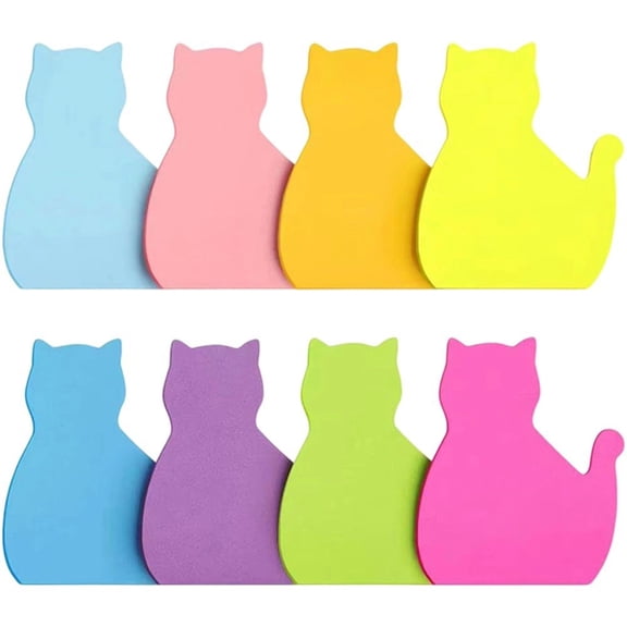 240 Sheets Cat Sticky Notes, Portable Cute Sticky Note Colorful Paper Self-Stick Notepad for Office Notebook Stationery Supplies & Gifts for Cat Lovers