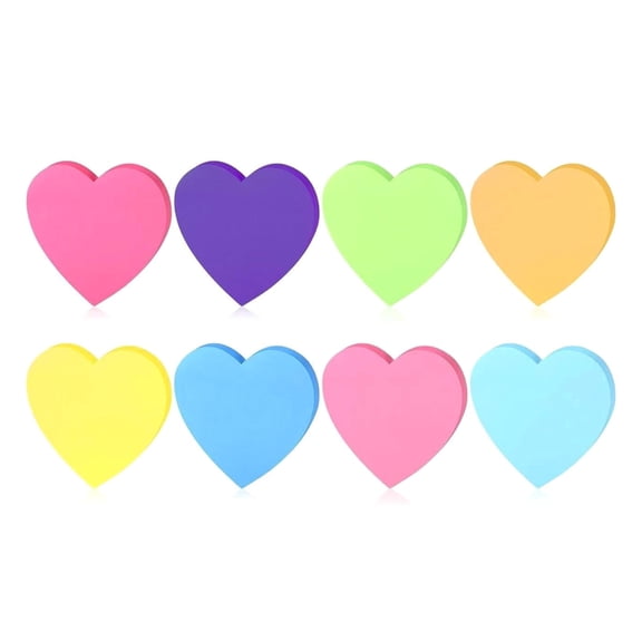 240 Sheets Heart Shape Notepads Fluorescent Adhesive Note Reminder on Journal