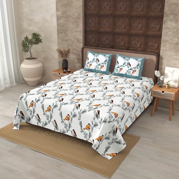240 TC Twill Cotton 100% Twill Cottonbedsheet 100 X 108 Inch King Size with 2 Pillow Covers