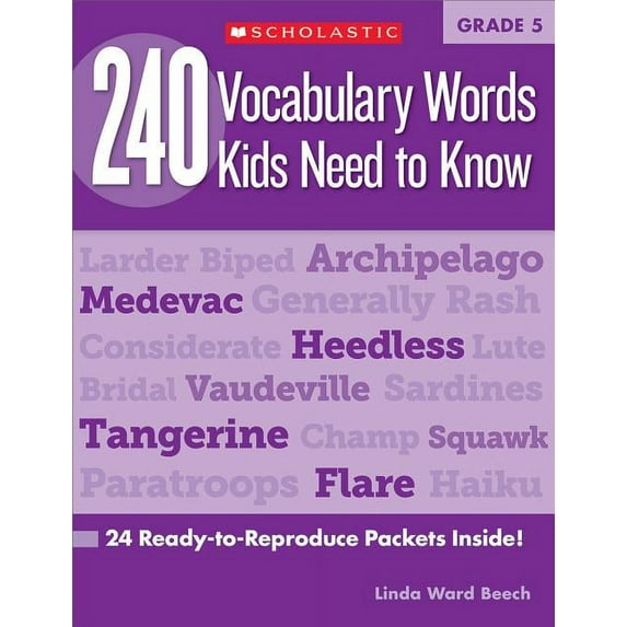 240 Vocabulary Words Kids Need to Know: Grade 5: 24 Ready-To-Reproduce Packets Inside!, (Paperback)