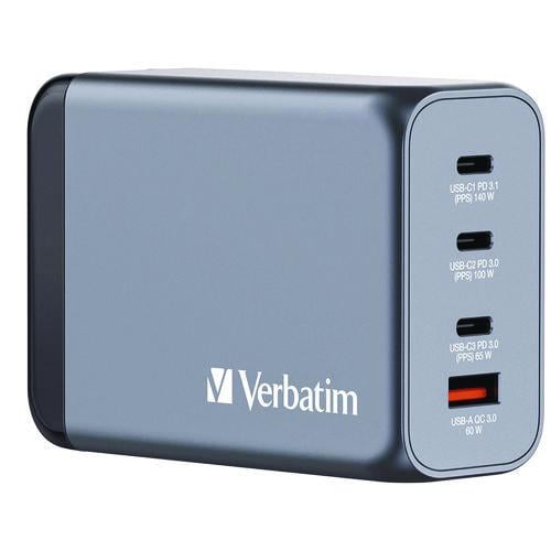 240 W 4-Port GaN Wall Charger, Black/Gray | Bundle of 2