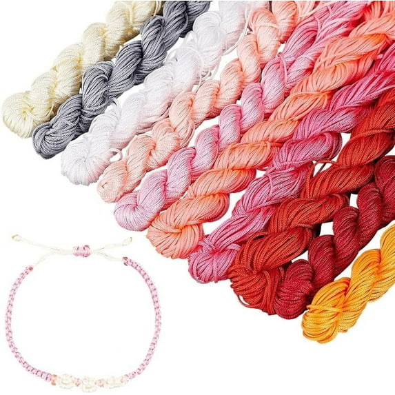 240 Yards 1mm Nylon String Chinese Knotting Cord Bracelet Thread Braided Cord Kumihimo Macrame Thread String Cord