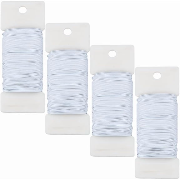 240 Yards/219.5m 4 Rolls White Metal Floral Wire 24 Gauge Flexible Florist Wire Florist Wire Garden Wire Alambre Metal Floral Wire Thin Wire for Flower Arrangement Crafts Wreaths Tree Garland