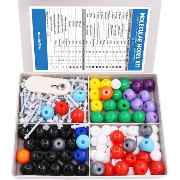 240 count Chemistry Molecular Model Student and Teacher Kit, Chemistry Molecular Model Student and Teacher Set - 86 Atoms & 153 Bonds & 1 Short Link Remover Tool