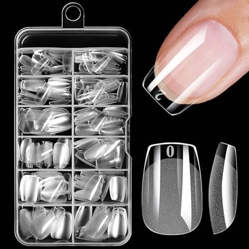 240 count Extra Short Gel  Tips Coffin  Nails Clear Press ons , XS Short Coffin Nails Tips  Nails Extension Soft Gel Nails Tip Full Cover False  Clear Artficial Fingernails