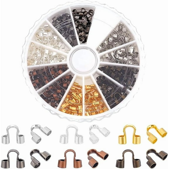 240 pcs 6 Colors Brass Wire Guard Guardians Wire Protectors U Shape Wire Cable Protectors Loops for Bracelet Necklace Jewelry DIY Craft Making for making