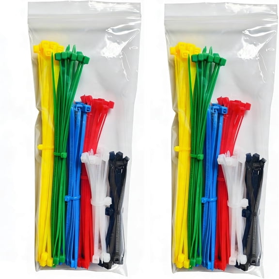 240 pcs 8+6+4-inch colored ties, various sizes, multi-purpose mixed color packaged self-locking nylon cable ties, colored ties suitable for home, office, garden, workshop