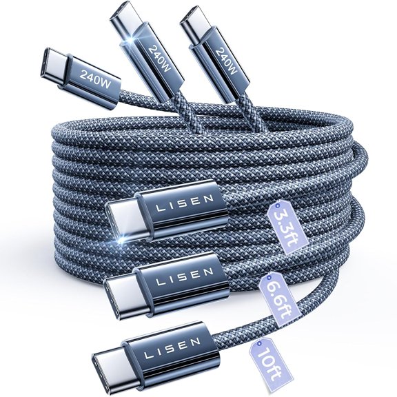 240 turn cable [3.3+6.6+10/3 pack] computer security cable charger fast charging cable suitable for 171625