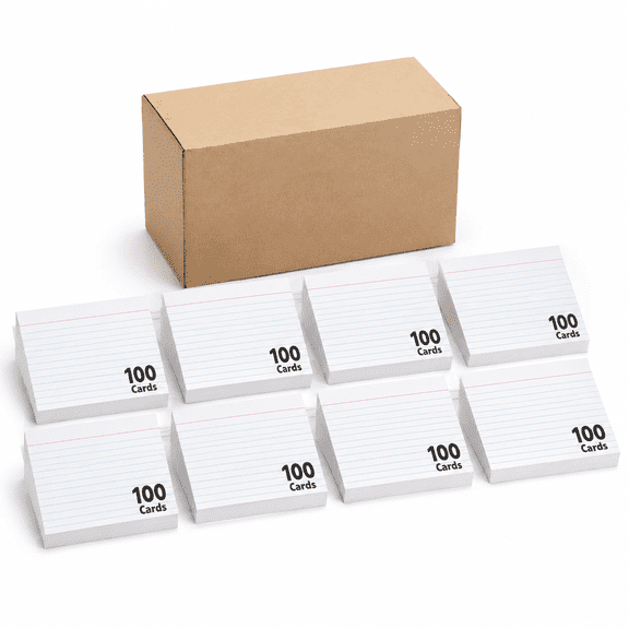 2400 Count 3x5 Inch Lined Index Cards Bulk, White Ruled Notecards for School Home Office