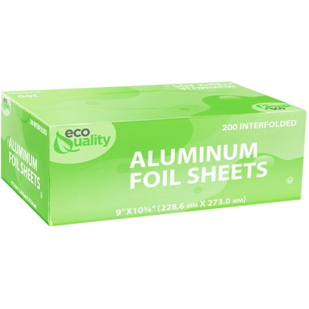 [2400 Count] Pre Cut Pop Up Premium Silver Aluminum Foil Sheets, 9 x 10.75 inch - For Restaurants, Lunch, Takeout, To Go, Lunch bag, Sandwich, Catering, Kitchen, Grill, Stove, Baking, Disposable