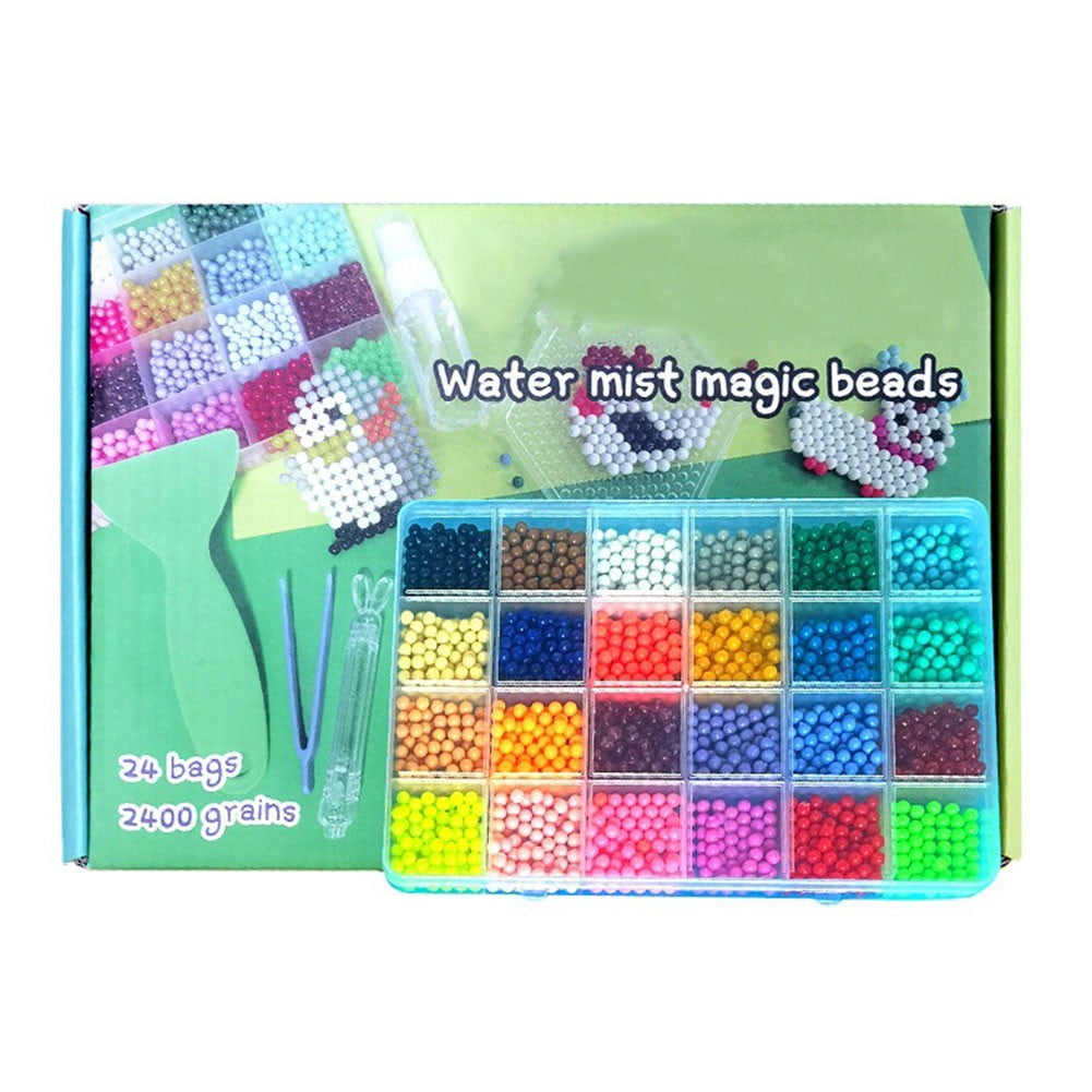 2400 Handmade MagicWaterFuse Beads DIY Art Crafts Toys Set with