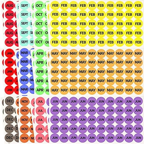 2400 Labels Month Stickers 12 Months of The Year Color Coding Labels Round Monthly Labels Self Adhesive Stickers 50 Per Sheet 12 Colors 1 Inch
