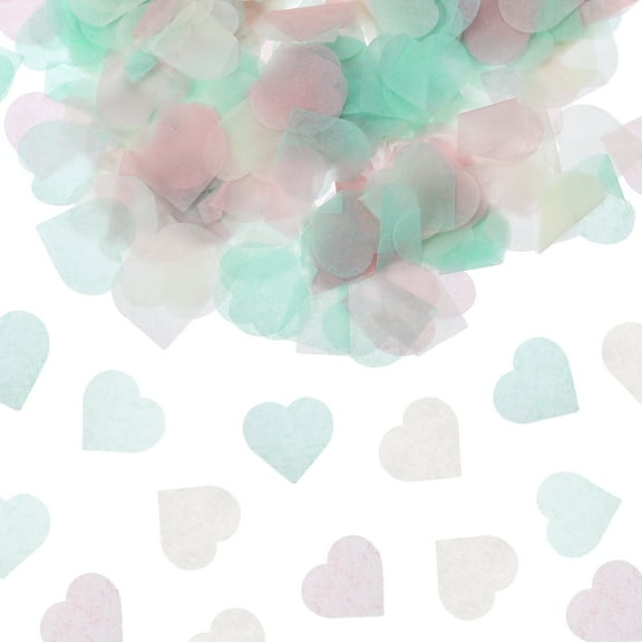 Uxcell 2400 Pcs 1" Hearts Paper Confetti Tissue Confetti Green Pink