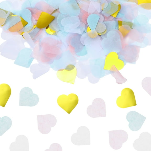 Uxcell 2400 Pcs 1" Hearts Paper Confetti Tissue Confetti Multi-colored