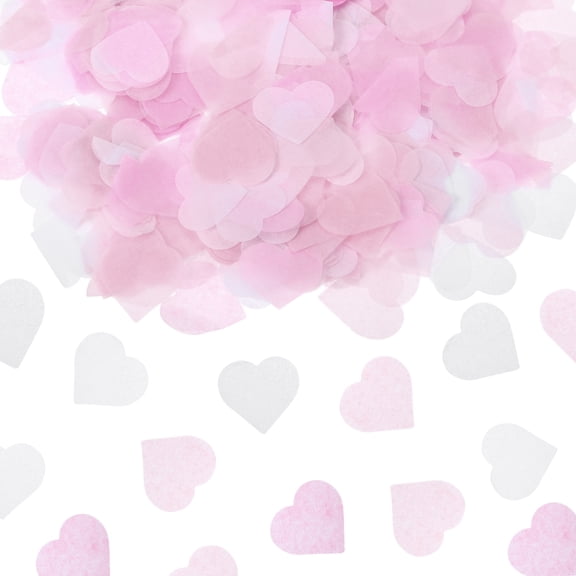 Uxcell 2400 Pcs 1" Hearts Paper Confetti Tissue Confetti Pink