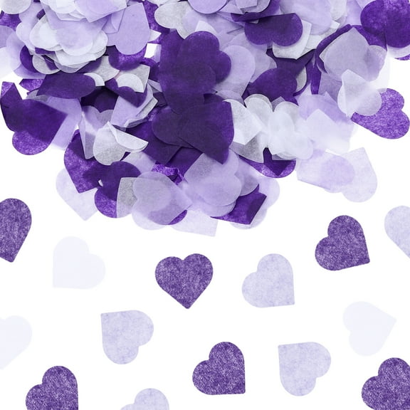 Uxcell 2400 Pcs 1" Hearts Paper Confetti Tissue Confetti Purple