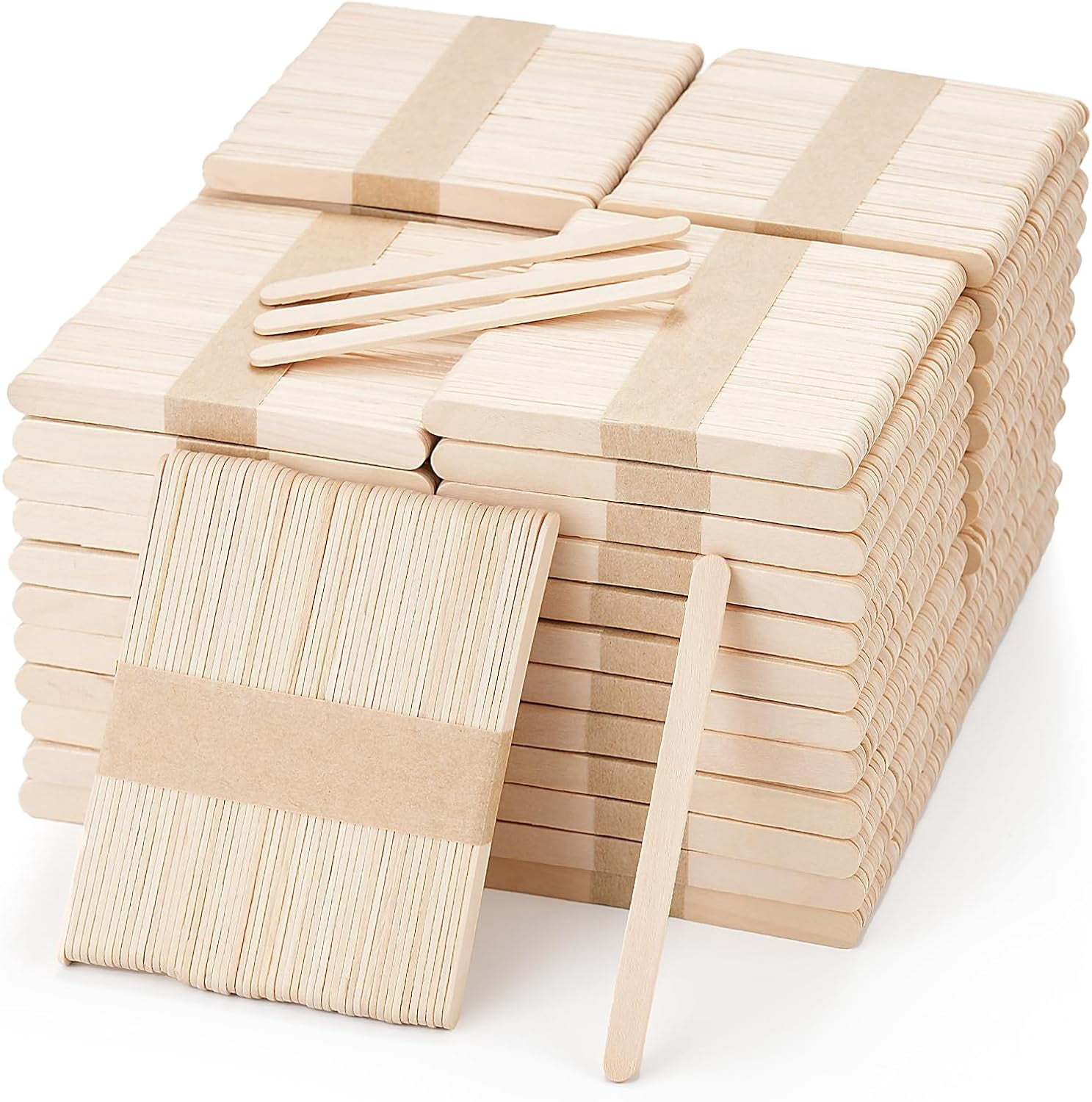 2400 Pcs Popsicle Sticks for Crafts,4.5 Inch Wooden Craft Sticks,Natural Wood Stick Waxing,Ice Cream Sticks,Hair Removal and Waxing Supplies,DIY Crafts Home Art Projects