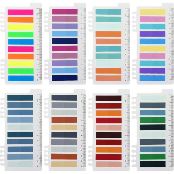 2400 count Book Tabs, Transparent Sticky Tabs for Annotating Books, Writable Page Markers with Ruler Backing, Repositionable Index Tabs for Binders, Reading, Studying & Note Taking