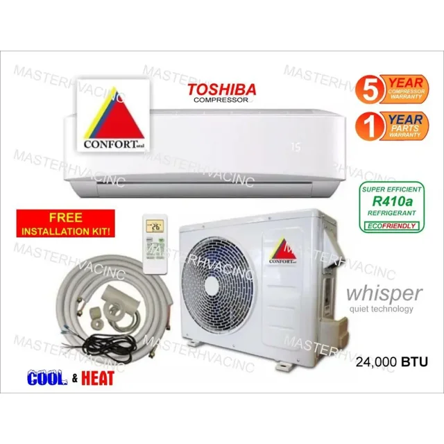 24000 BTU Ductless Air Conditioner, Heat Pump Mini Split 220V 2 Ton W