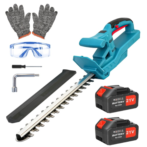 24000 RPM Cordless Hedge Trimmer 600W Electric Shrub Trimmer 20 Inch Dual-Action Manganese Steel Blade 60Min Runtime Lightweight Pruning Tool for Home Garden Yard, Blue