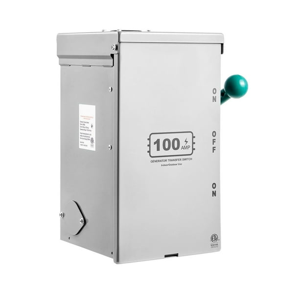 24000W Heavy Duty Manual Transfer Switch,100 Amp Generator Power Switch for Outdoor Use,120/240V Double-Throw Transfer Switch Compatible with Portable Generators