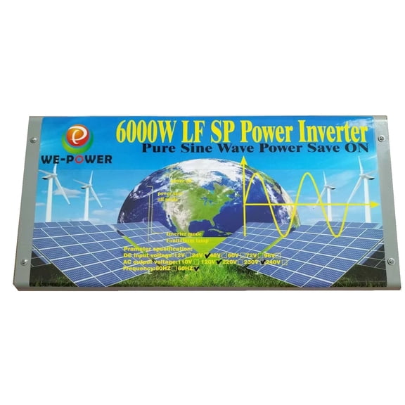 24000W Peak 6000W Power Inverter (3000W 110V Or 3000W 220V) Low Frequency Split Phase Pure Sine Wave Solar Converter 12V DC To 110V,220V AC 60Hz Frequency For RV Car Power Tools