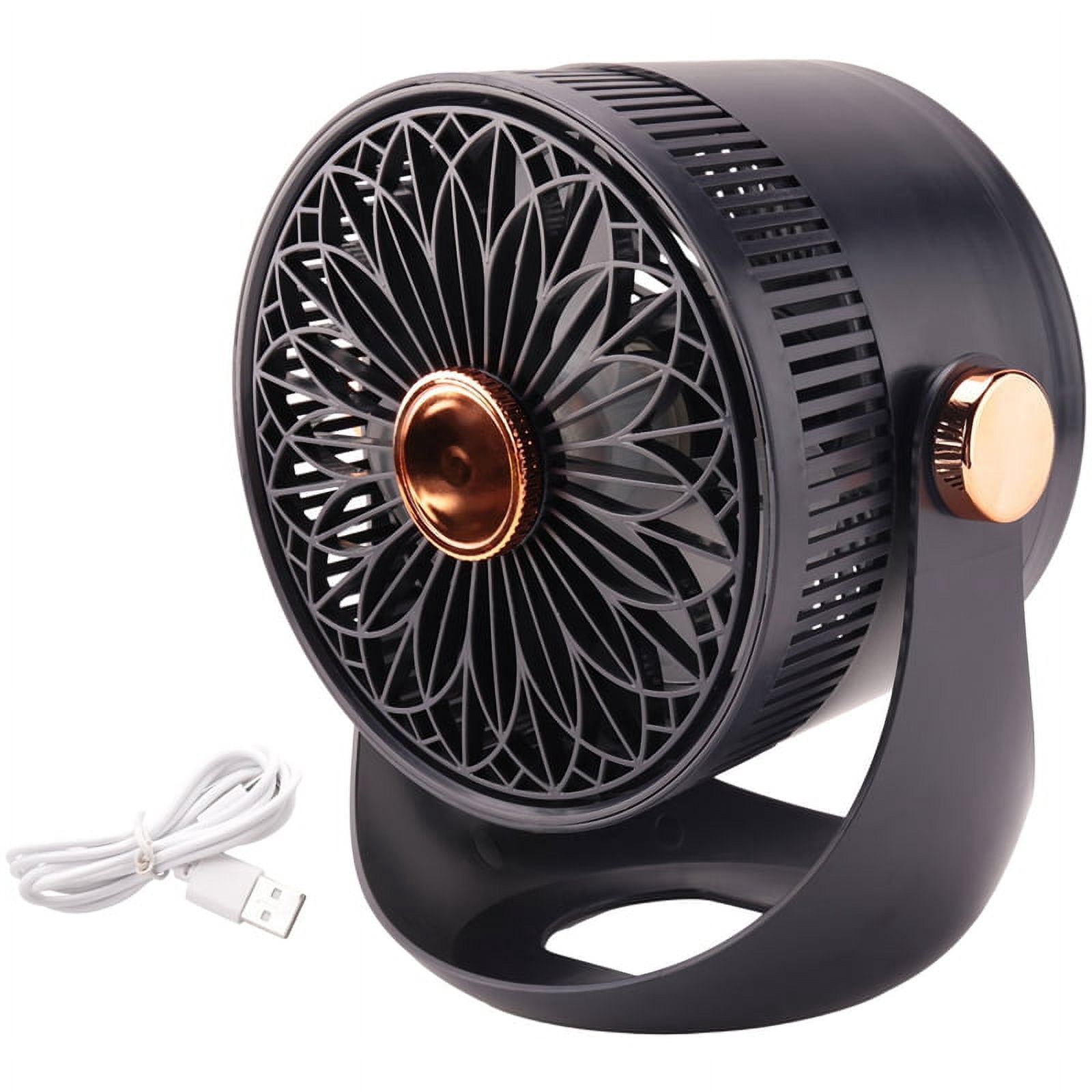 2400MAh Table Wall Air Circulation Electric Fan USB Rechargeable Wall Mountable Cooling Ventilator Fan, blue