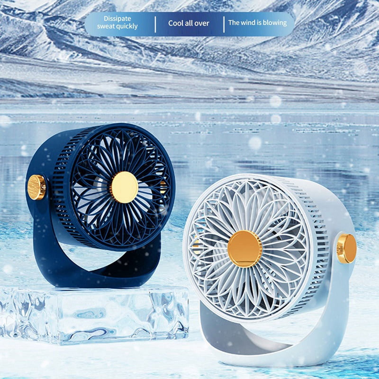 2400MAh Table Wall Air Circulation Electric Fan USB Rechargeable Wall Mountable Cooling Ventilator Fan, white