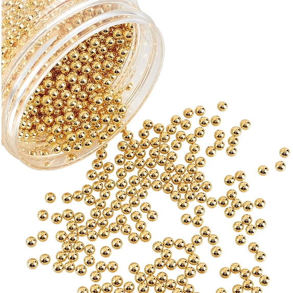 2400Pcs 4mm Golden Pearl Beads No Hole Loose ABS Plastic Pearl Beads Resin Filling Material Pearl Beads for Jewelry Making and Wedding