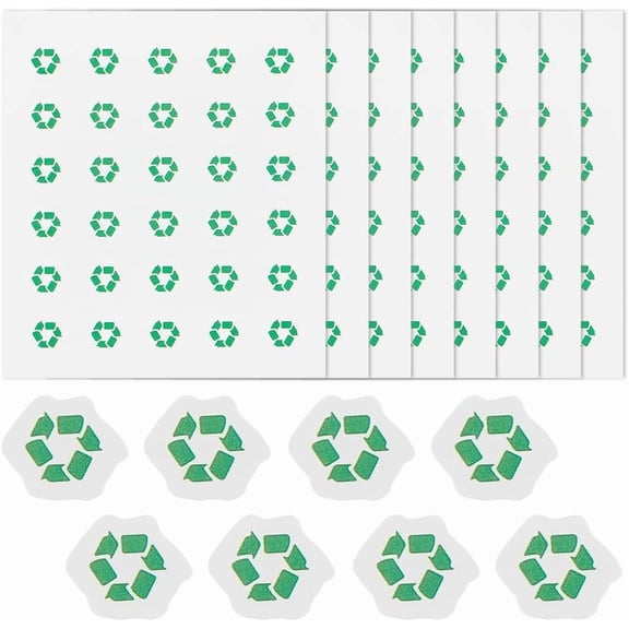2400Pcs/80 Sheets Recycle Planner Stickers Mini Sign Pattern Stickers 0.5 Inch Small Recycle Sign Stickers Waterproof Self-Adhesive Decals