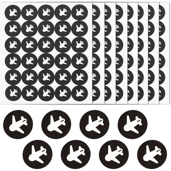2400Pcs/80 Sheets Airplane Stickers Planner Calendar Stickers 0.5 Inch Black Trip Planner Sticker Calendar Stickers PVC Self-Adhesive Decals for Daily Plan DIY Scrapbooking