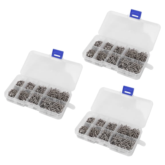 New Arrivals 2400Pcs Stainless Steel Self Tapping Screw Assortment Kit Lock Nut Wood Thread Nail Sets M2