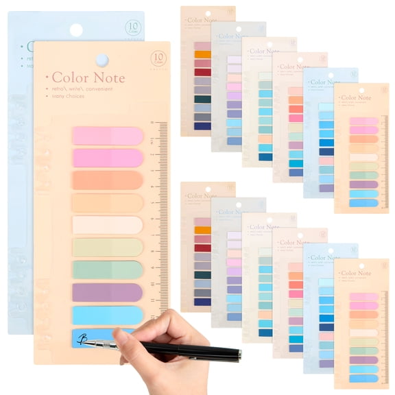 2400Pcs Tabs Sticky Index Tabs Page Markers,Writable and Transparent Sticky Notes Page Tabs Book Markers Label Stickers Index Tabs for Page Marking Classify File (12 Pack)
