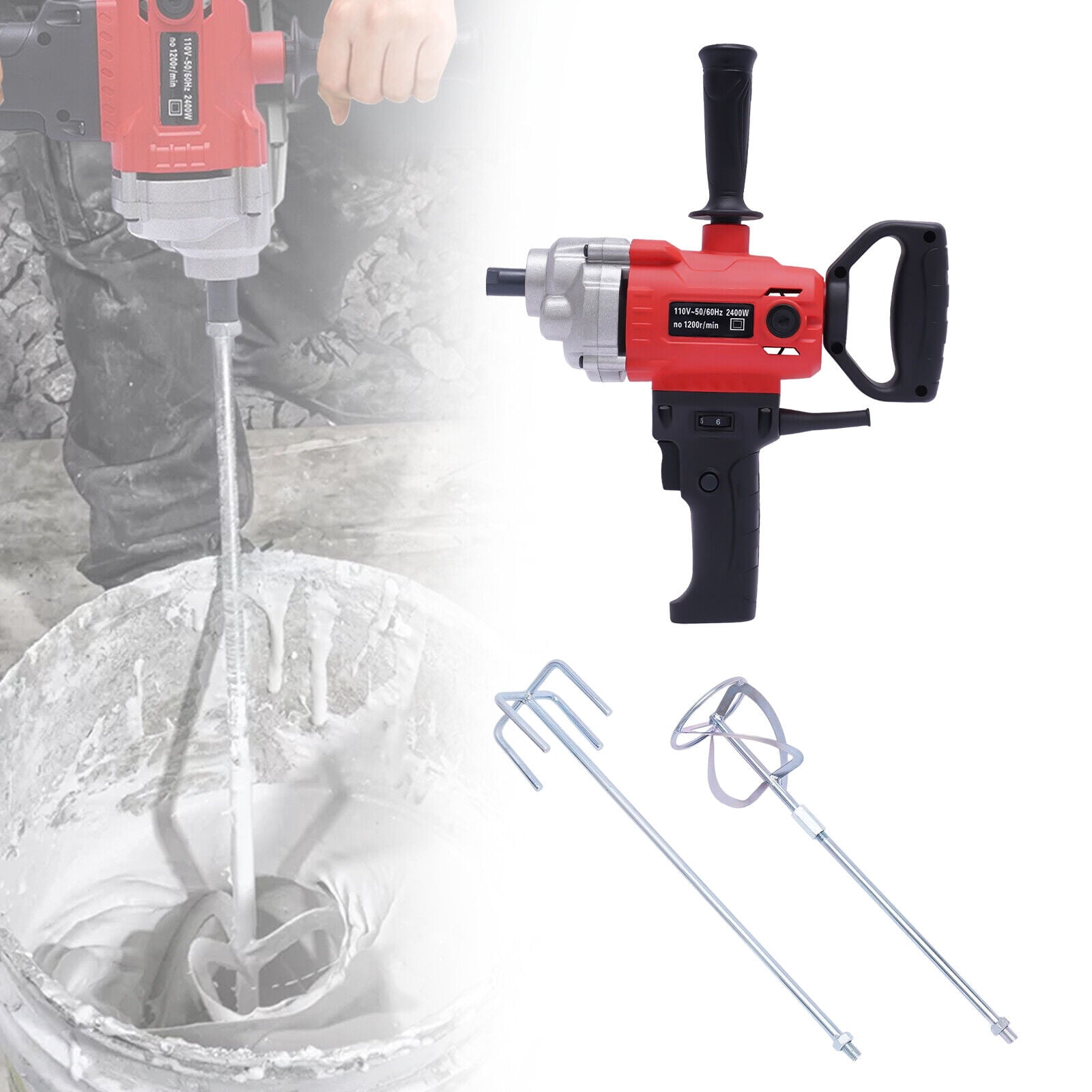 2400W Electric Drill Mixer Concrete Mortar Mixing Machine W 2
