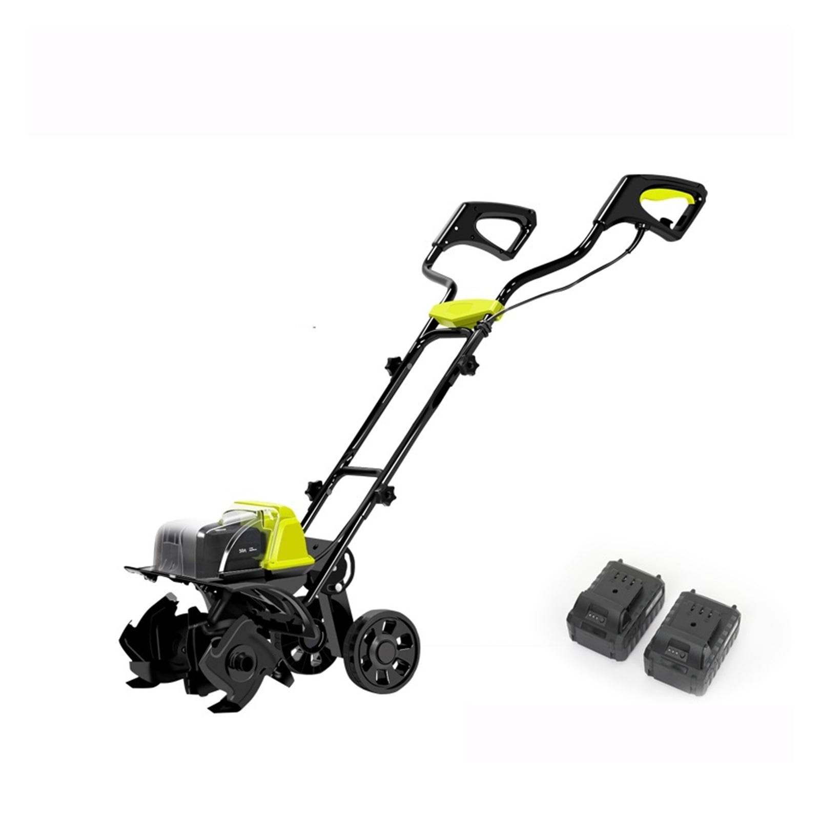 2400W Electric Small Soil Ripper Tiller 40V Brushless Plowing Machine Household Garden Vegetable Plot Greenhouse Orchard ,2 IN 1 Trimmer & Edger
